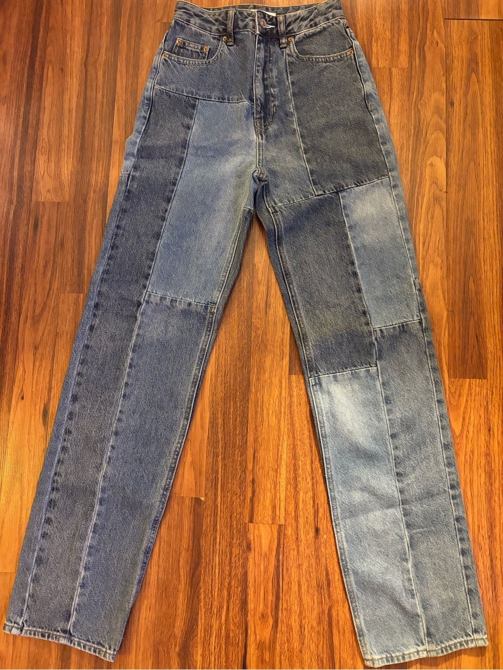 PacSun '90s Boyfriend Patchwork Two-Tone Denim Jeans